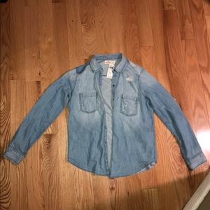 Hollister Distressed Denim Flannel